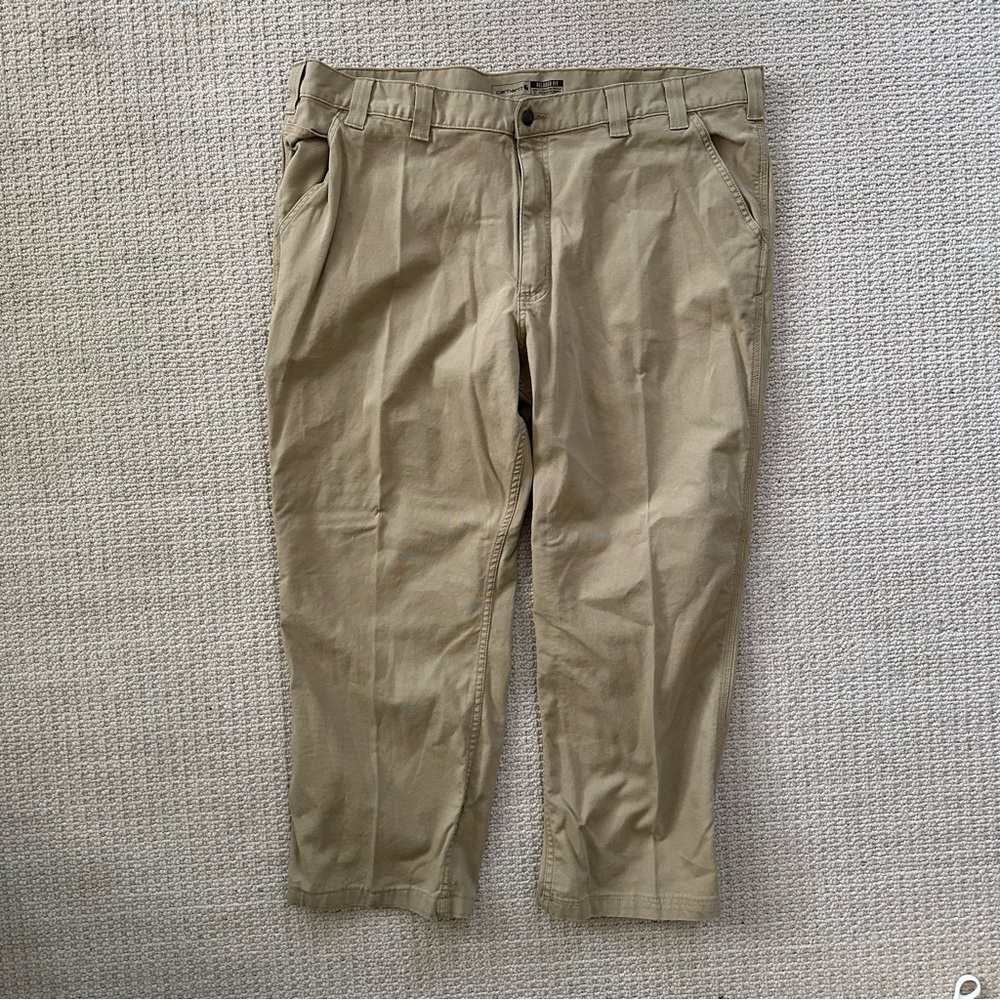 Carhartt Relaxed Fit Pants Carpenter Canvas Work Men's Sz 44x30 Tan Work Casual
